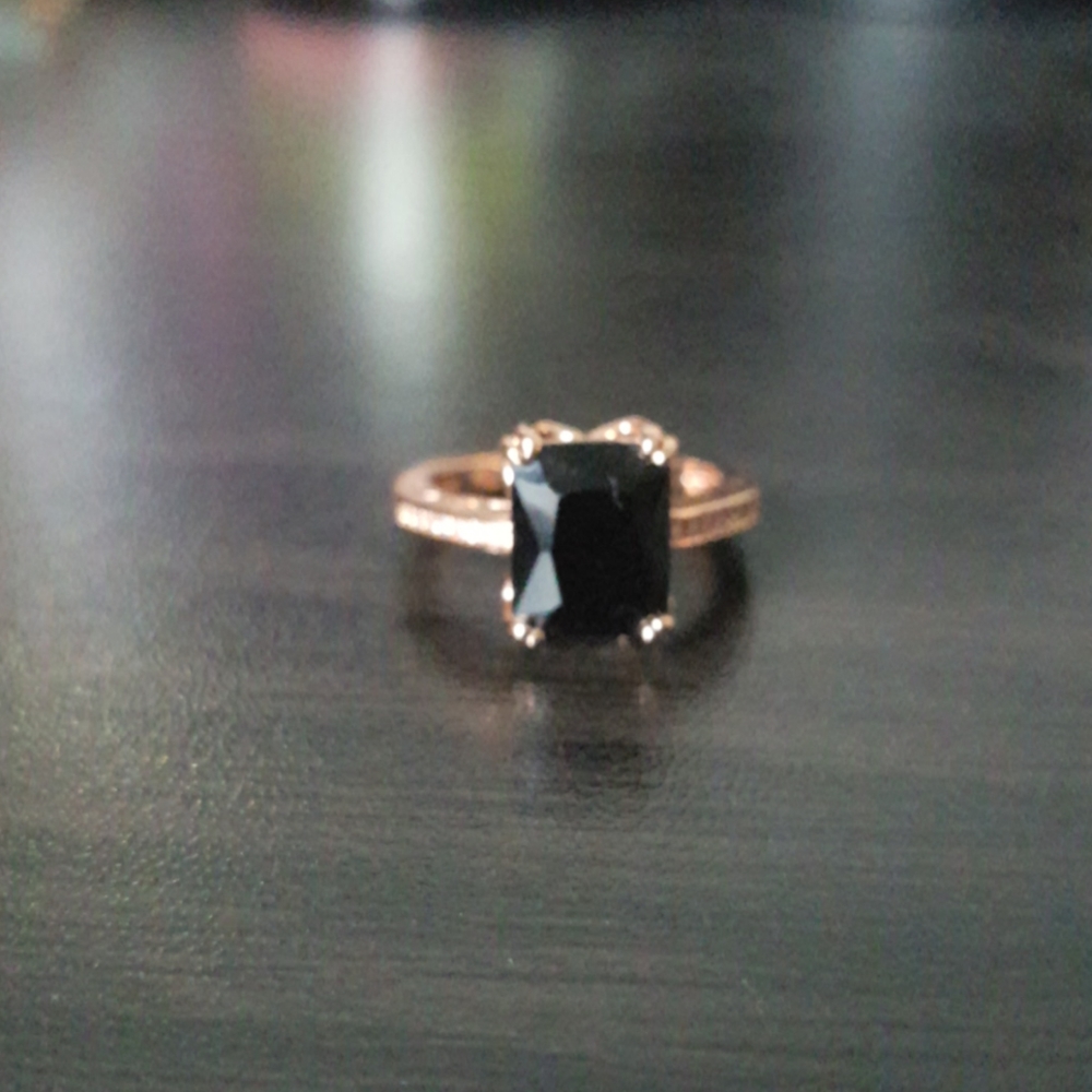Rose Gold - Black Ring Size 7